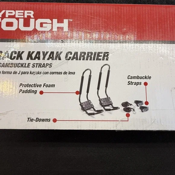 Hyper Tough J-Rack Kayak Carrier w/ Straps New Open Box Rooftop Mount Carrier - Picture 5 of 11